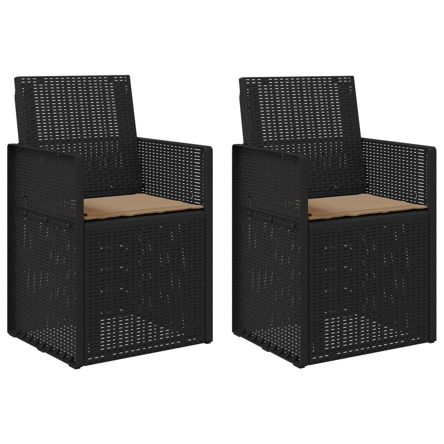 vidaXL Καρέκλες Εστιατορίου Κήπου 2 pcs Ανθρακί και Taupe PP