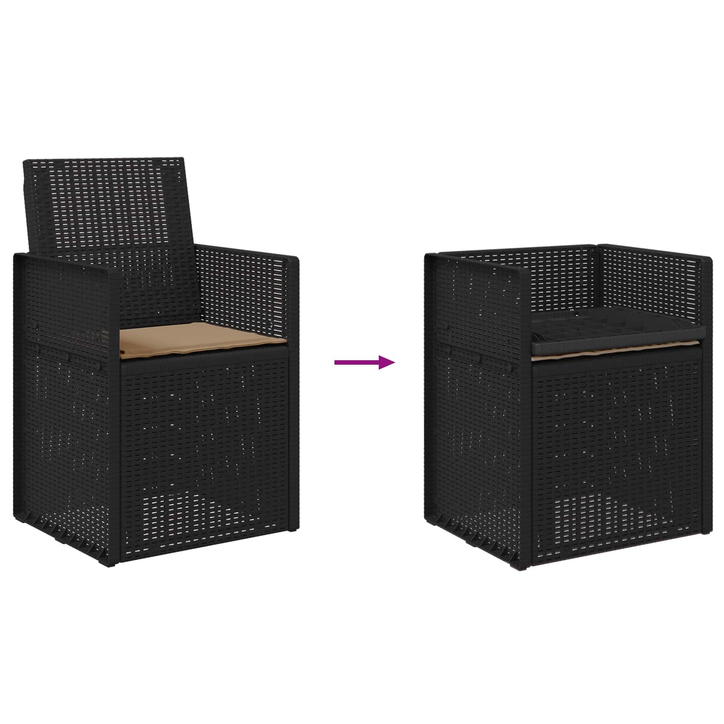 vidaXL Καρέκλες Εστιατορίου Κήπου 2 pcs Ανθρακί και Taupe PP