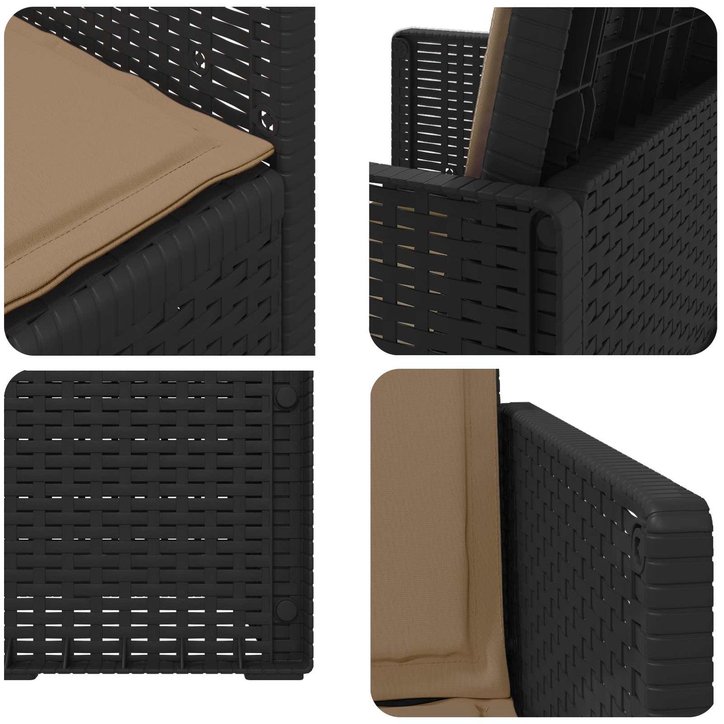 vidaXL Καρέκλες Εστιατορίου Κήπου 2 pcs Ανθρακί και Taupe PP