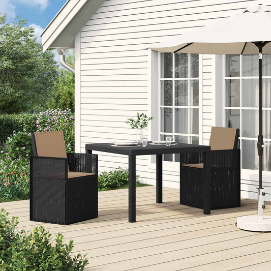vidaXL Καρέκλες Εστιατορίου Κήπου 2 pcs Ανθρακί και Taupe PP