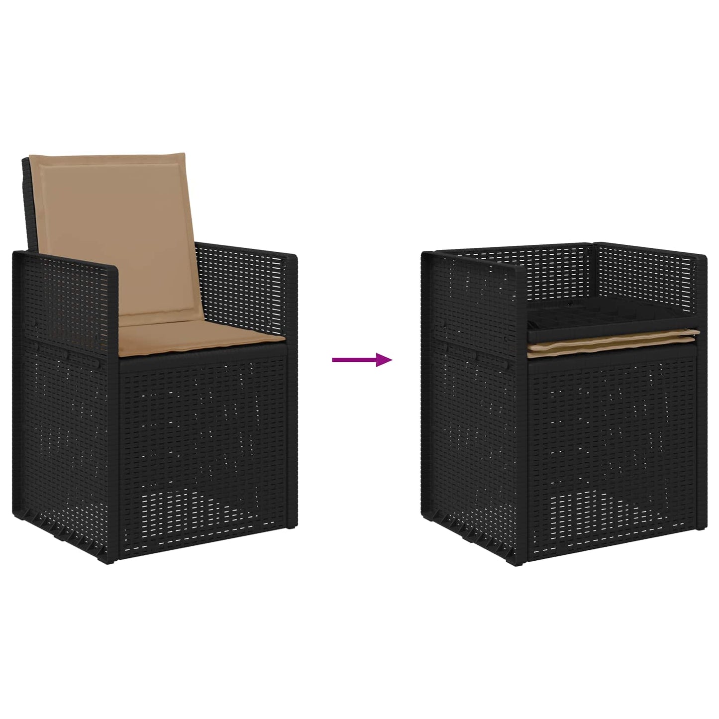 vidaXL Καρέκλες Εστιατορίου Κήπου 2 pcs Ανθρακί και Taupe PP