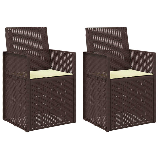 vidaXL Καρέκλες Εστιατορίου Κήπου 2 pcs Καφέ και Κρεμ PP