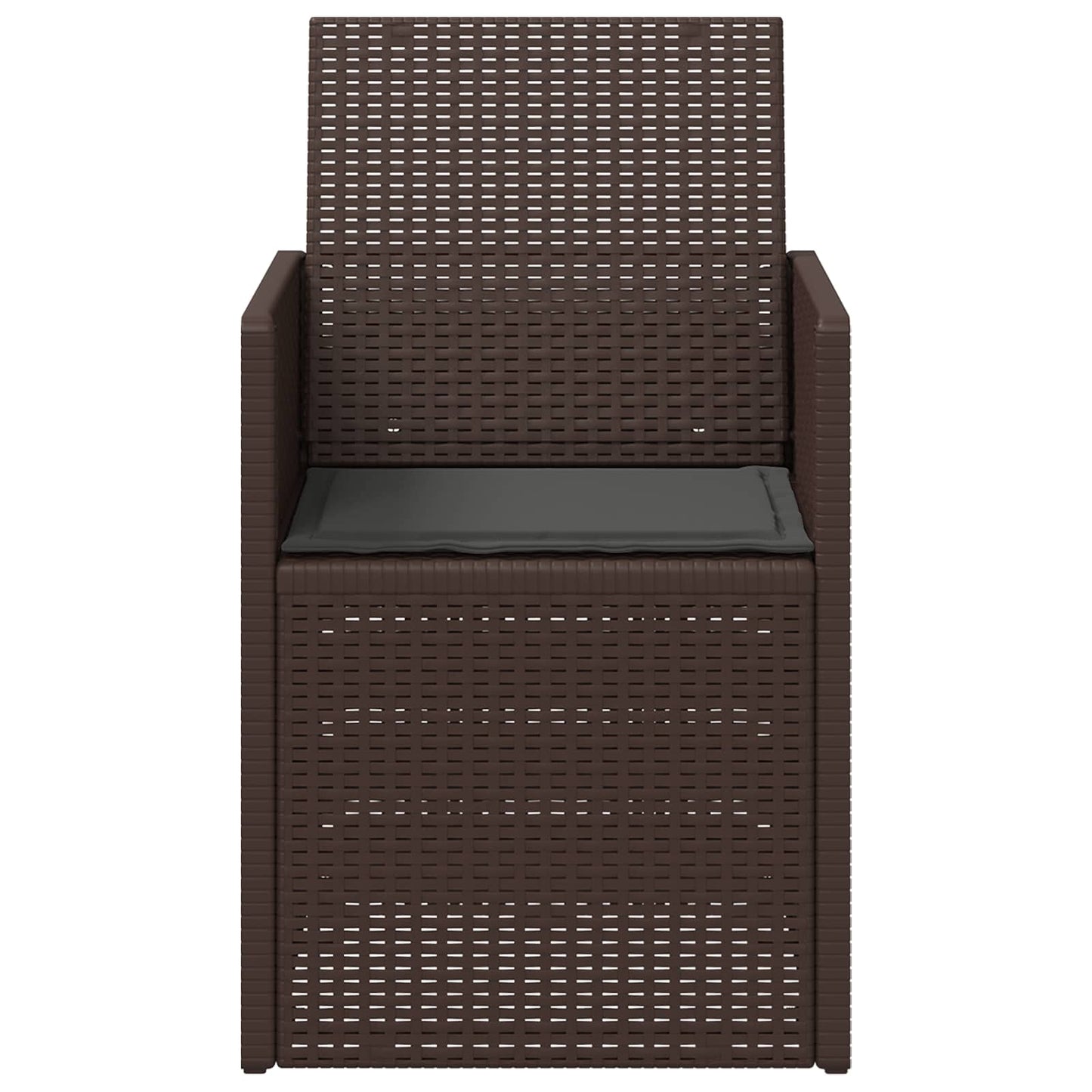 vidaXL Καρέκλες Εστιατορίου Κήπου 2 pcs Καφέ και Ανθρακί PP
