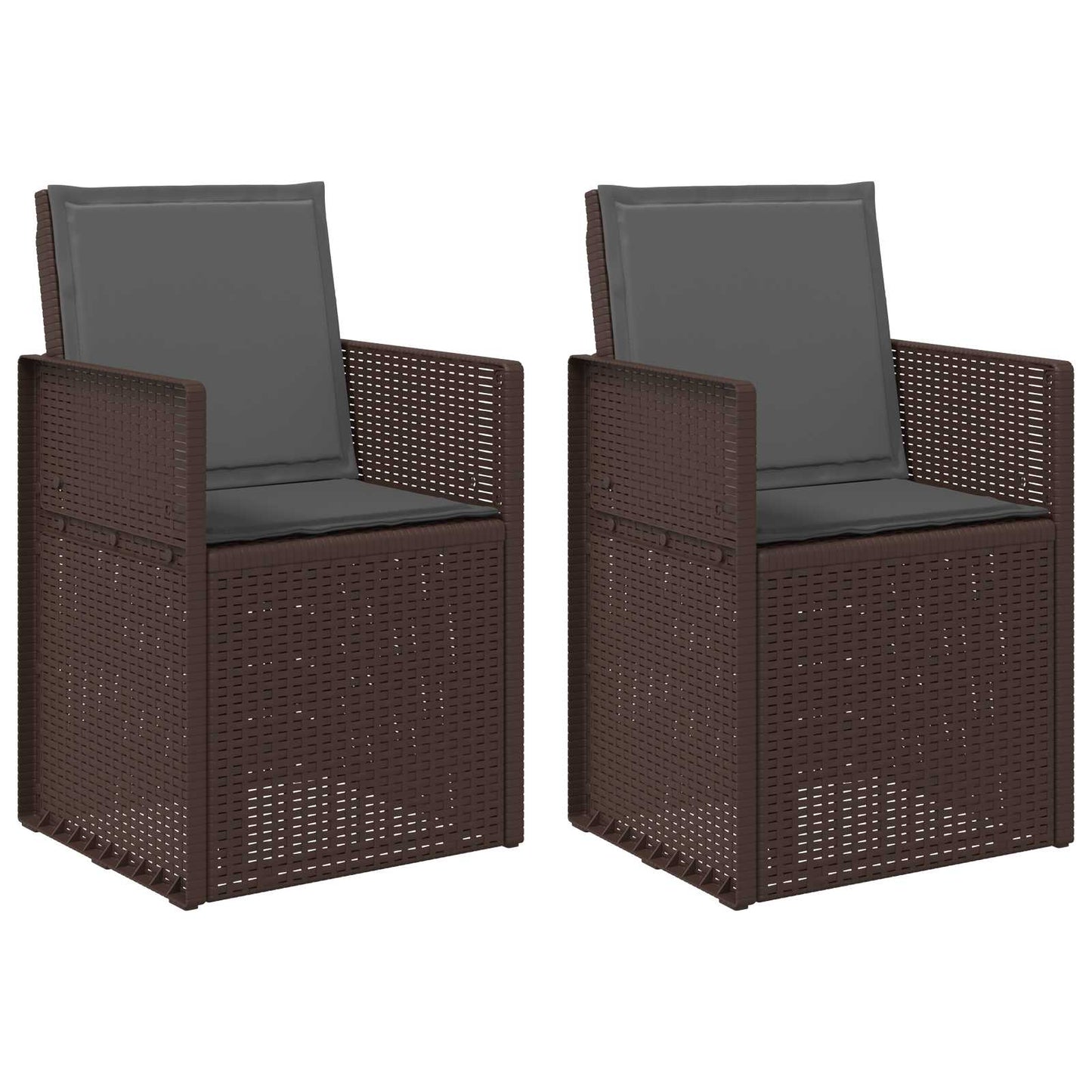vidaXL Καρέκλες Εστιατορίου Κήπου 2 pcs Καφέ και Ανθρακί PP