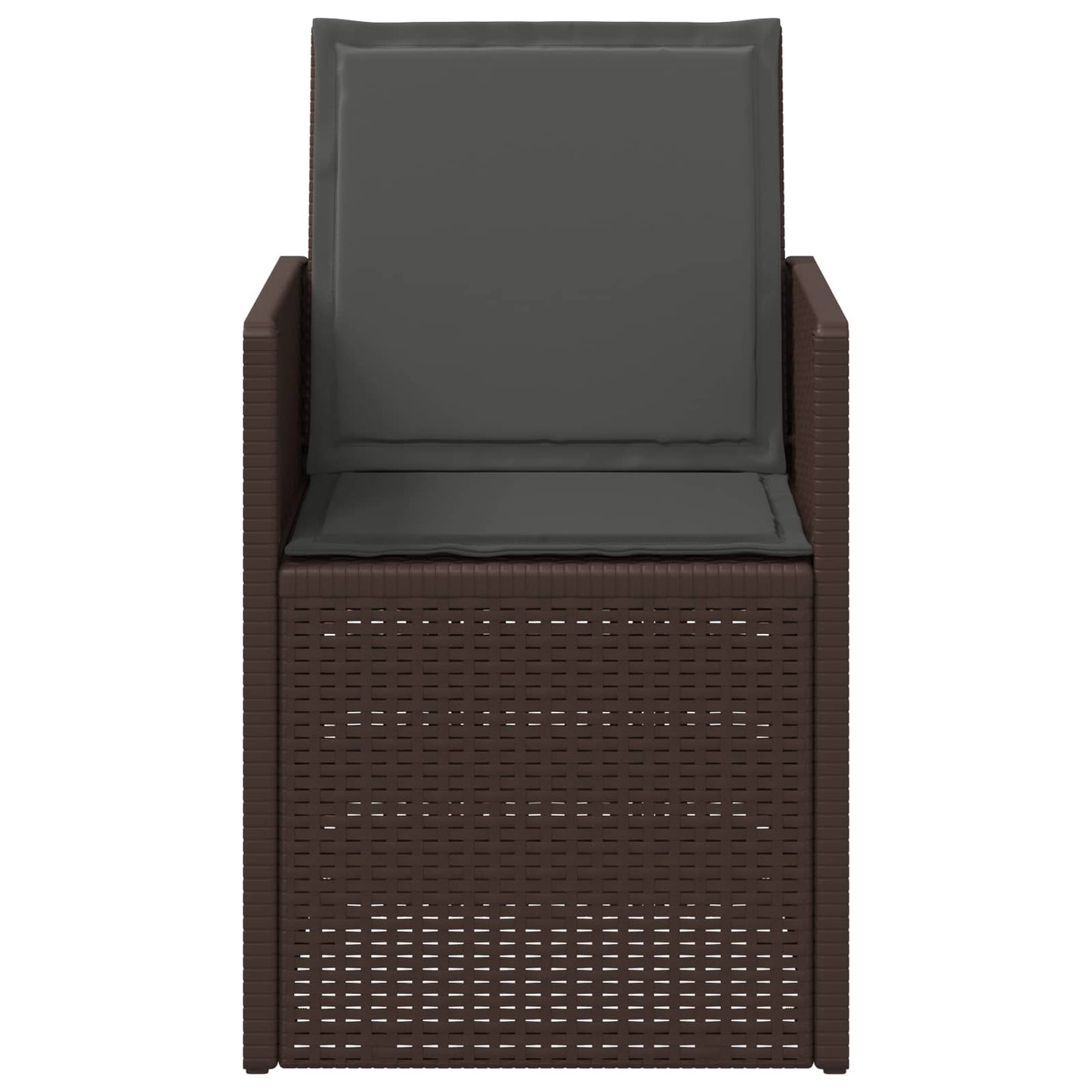 vidaXL Καρέκλες Εστιατορίου Κήπου 2 pcs Καφέ και Ανθρακί PP