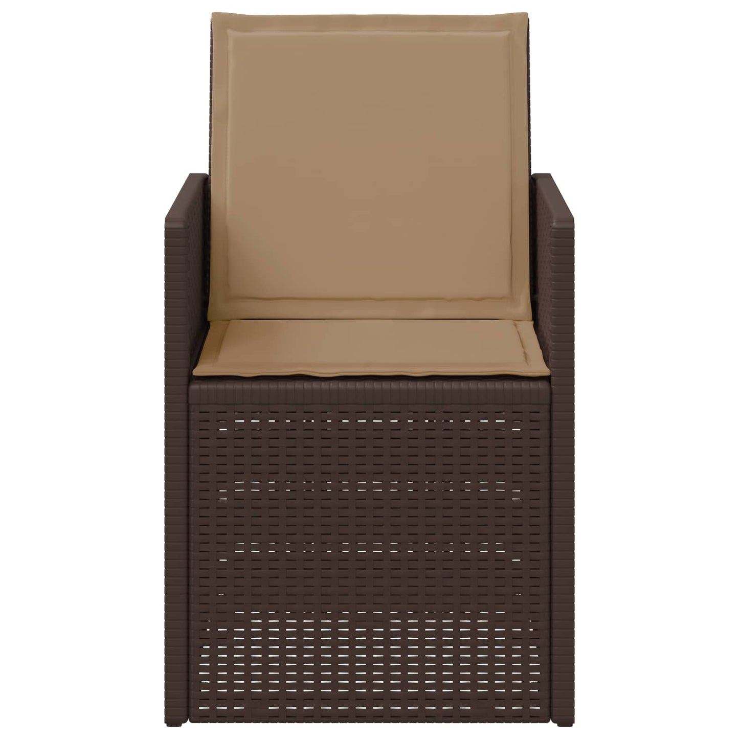 vidaXL Καρέκλες Εστιατορίου Κήπου 2 pcs Καφέ και Taupe PP