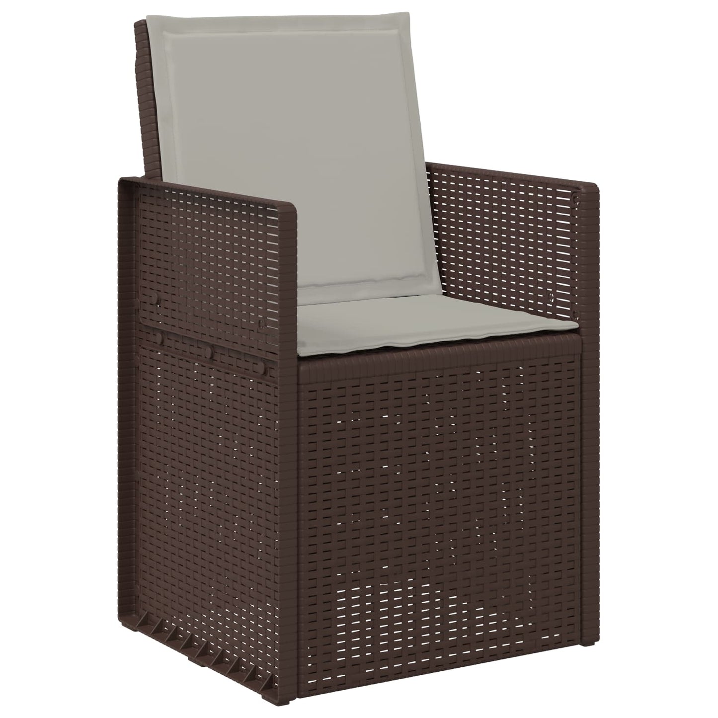 vidaXL Καρέκλες Εστιατορίου Κήπου 2 pcs Καφέ και Ανοιχτό Γκρι PP