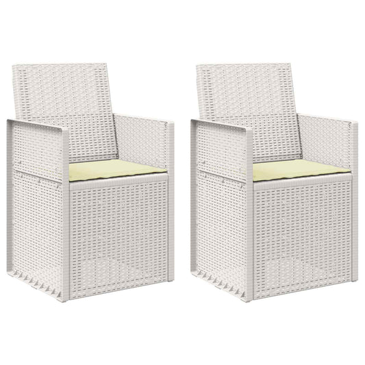 vidaXL Καρέκλες Εστιατορίου Κήπου 2 pcs Λευκό και Κρεμ PP