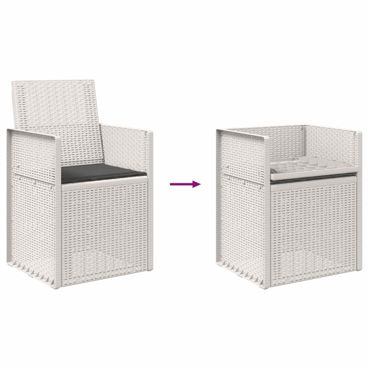 vidaXL Καρέκλες Εστιατορίου Κήπου 2 pcs Άσπρο και Ανθρακί PP
