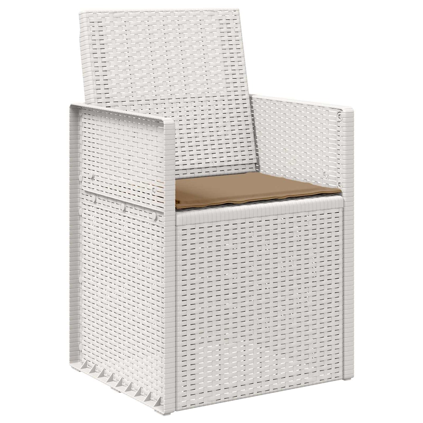 vidaXL Καρέκλες Εστιατορίου Κήπου 2 pcs Λευκό και Taupe PP