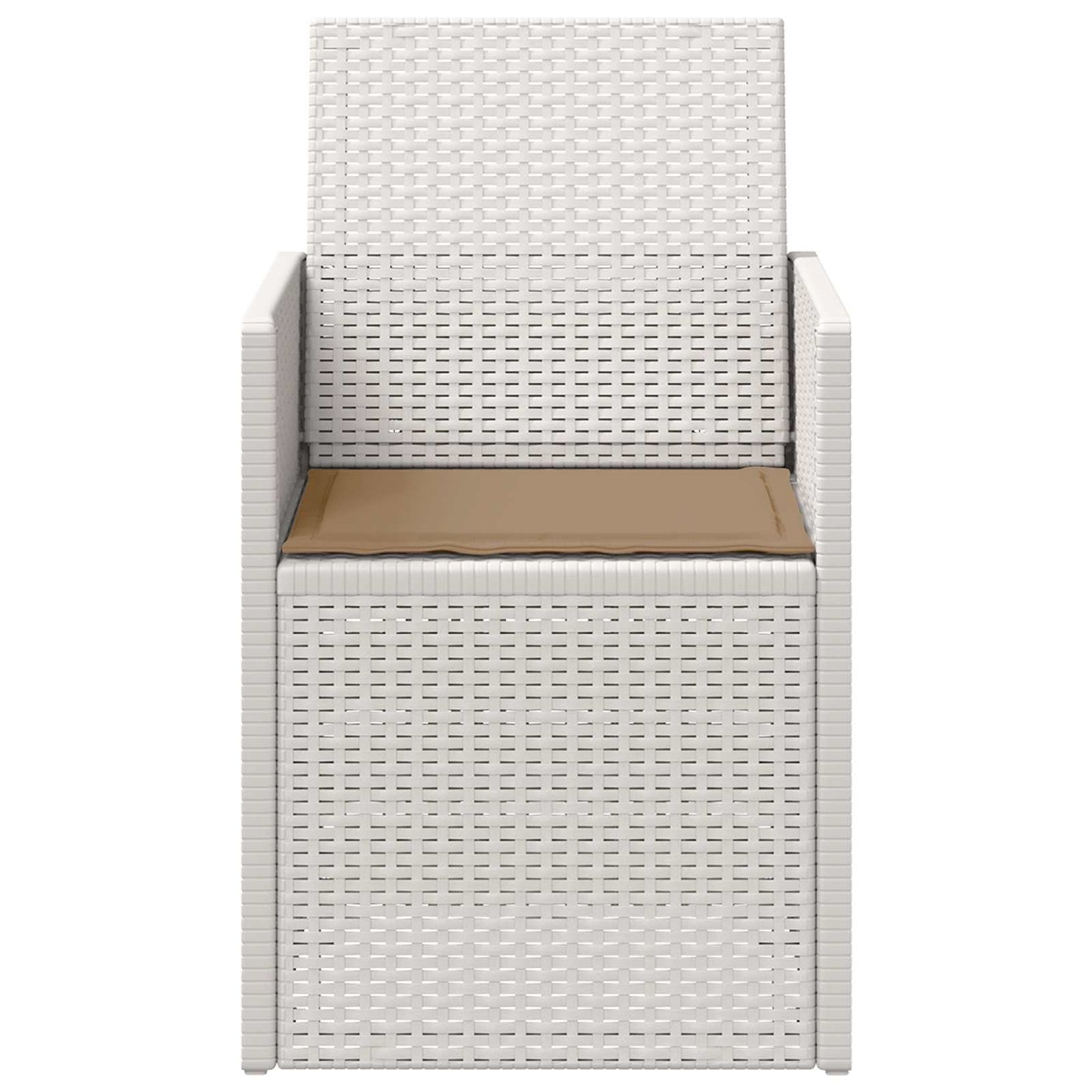 vidaXL Καρέκλες Εστιατορίου Κήπου 2 pcs Λευκό και Taupe PP