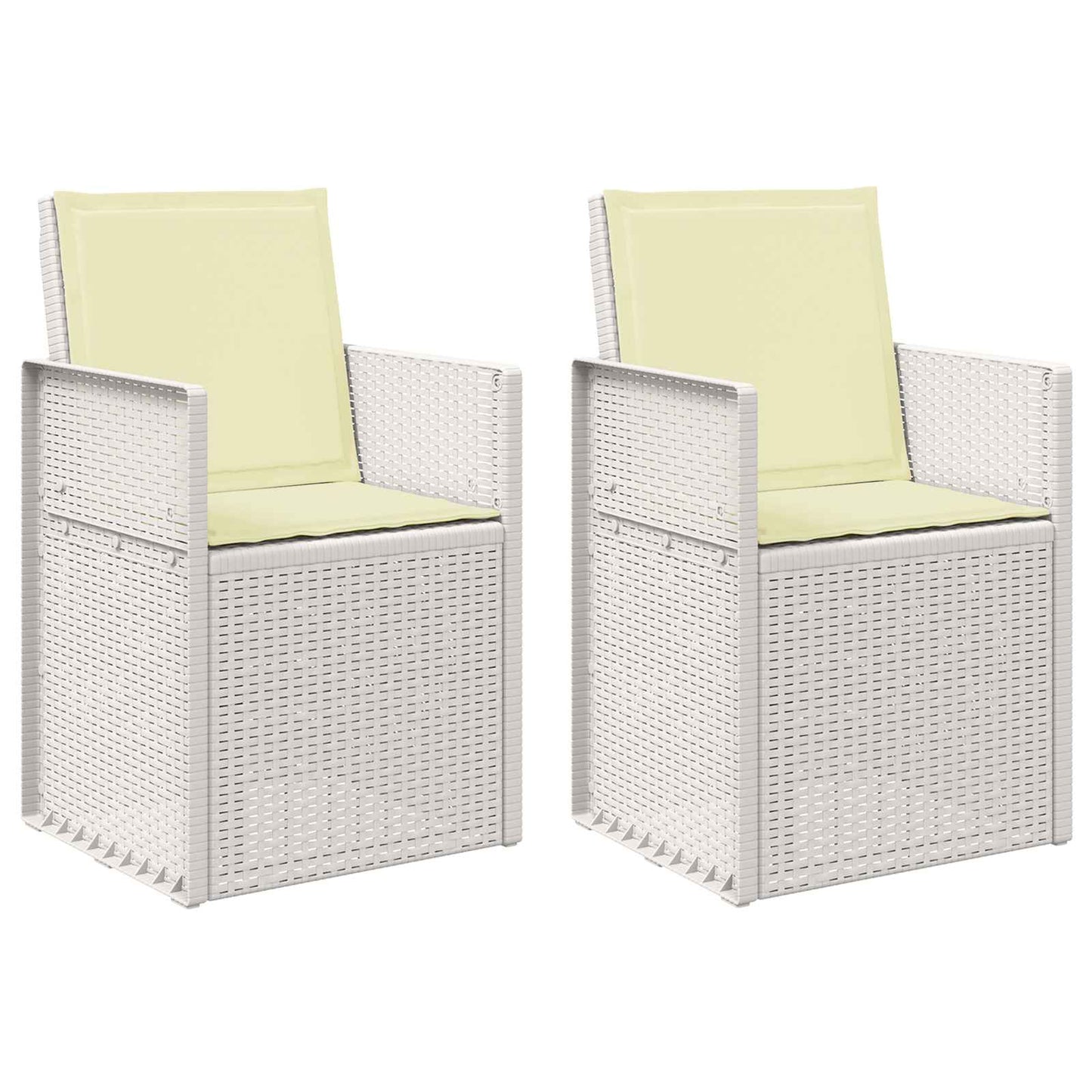 vidaXL Καρέκλες Εστιατορίου Κήπου 2 pcs Λευκό και Κρεμ PP
