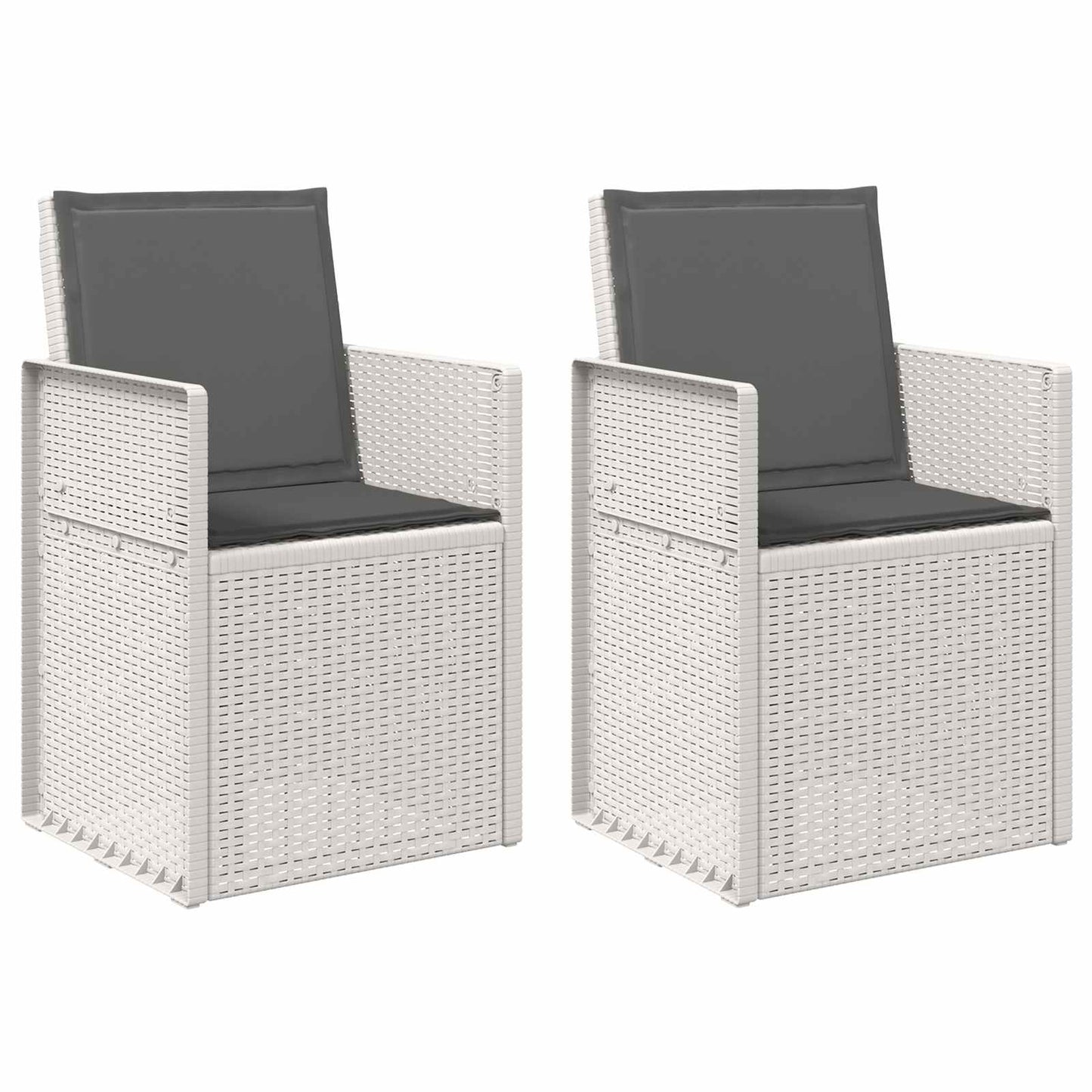 vidaXL Καρέκλες Εστιατορίου Κήπου 2 pcs Άσπρο και Ανθρακί PP