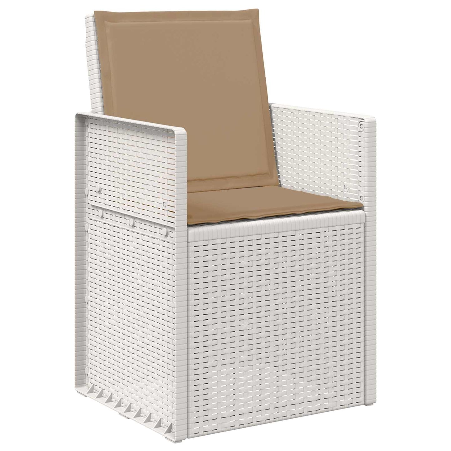 vidaXL Καρέκλες Εστιατορίου Κήπου 2 pcs Λευκό και Taupe PP