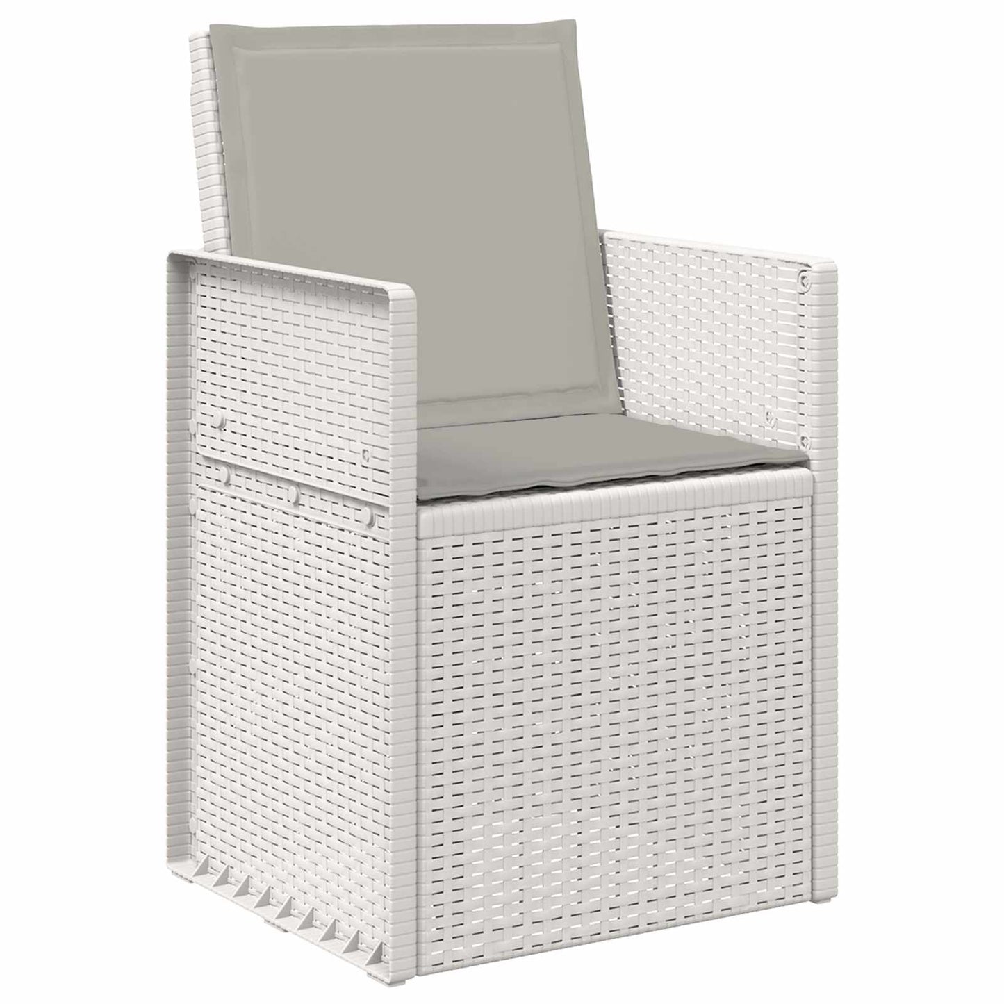 vidaXL Καρέκλες Εστιατορίου Κήπου 2 pcs Λευκό και Ανοιχτό Γκρι PP