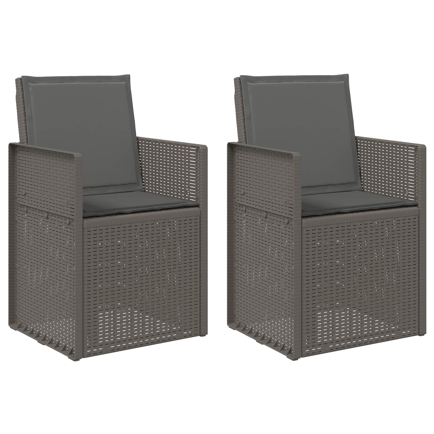vidaXL Καρέκλες Εστιατορίου Κήπου 2 pcs Ανοιχτό Γκρι και Ανθρακί PP
