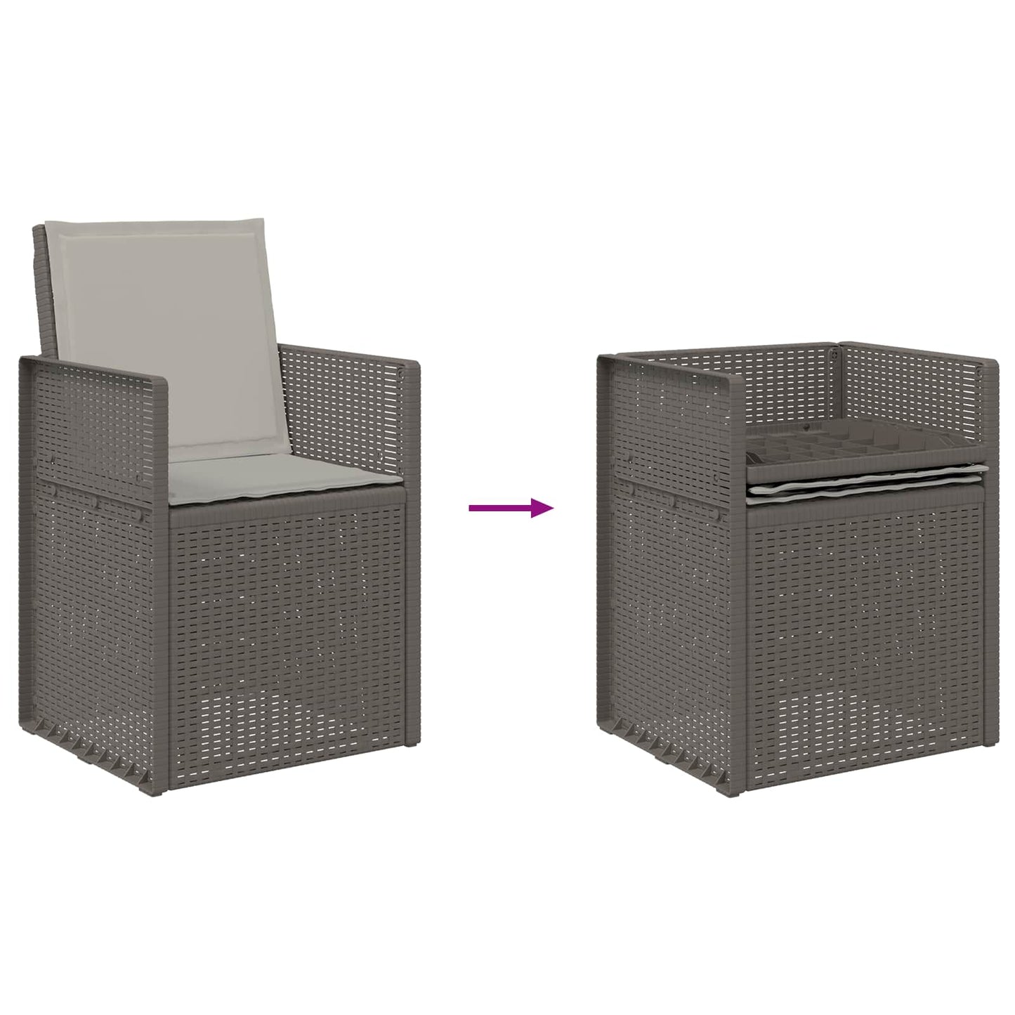 vidaXL Καρέκλες Εστιατορίου Κήπου 2 pcs Ανοιχτό γκρι PP