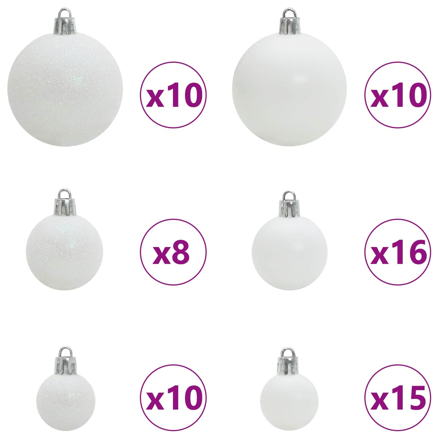 vidaXL Τεχνητό Χριστουγεννιάτικο Δέντρο Λευκό 180 cm PVC και Ατσάλι