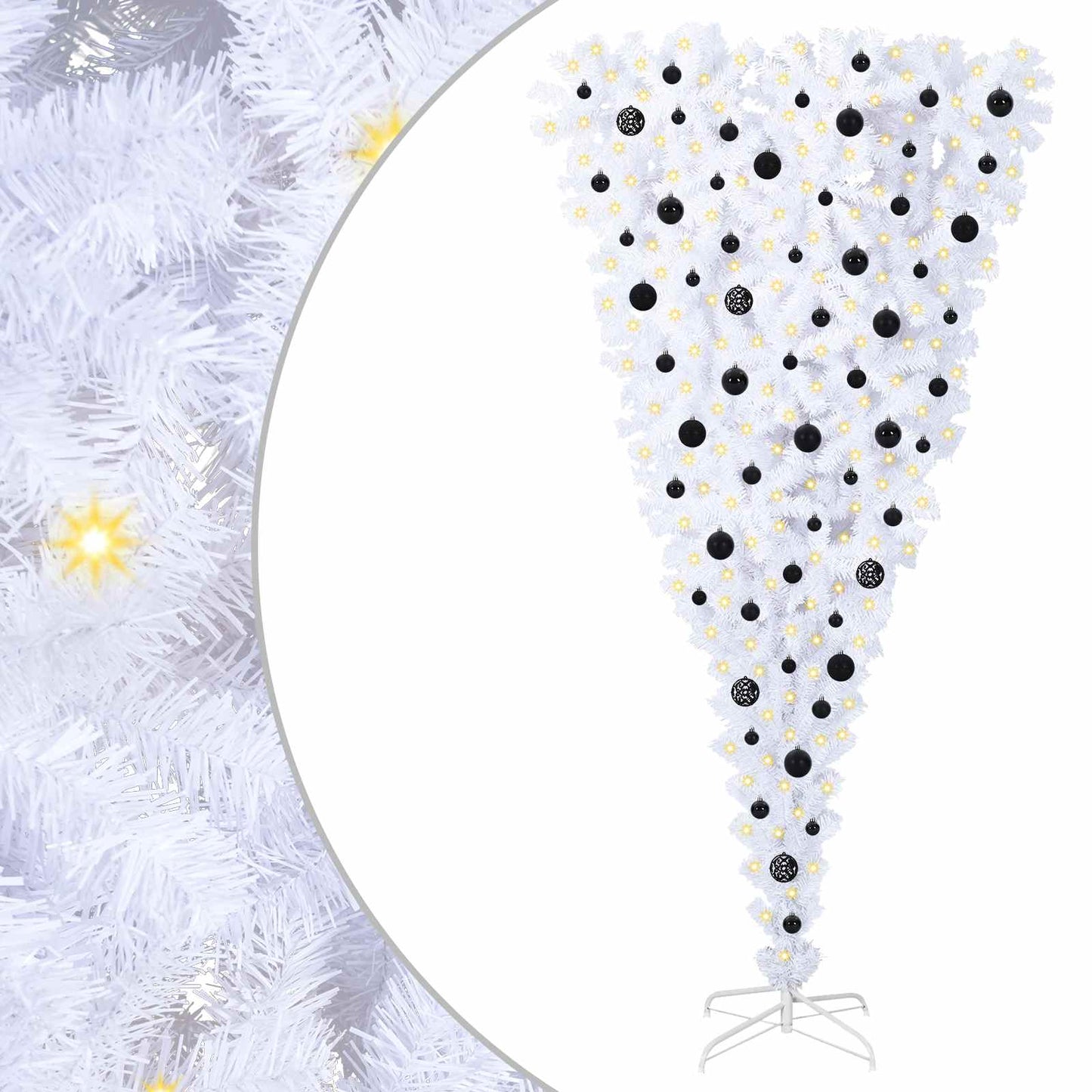 vidaXL Τεχνητό Χριστουγεννιάτικο Δέντρο Λευκό 210 cm PVC και Χάλυβας