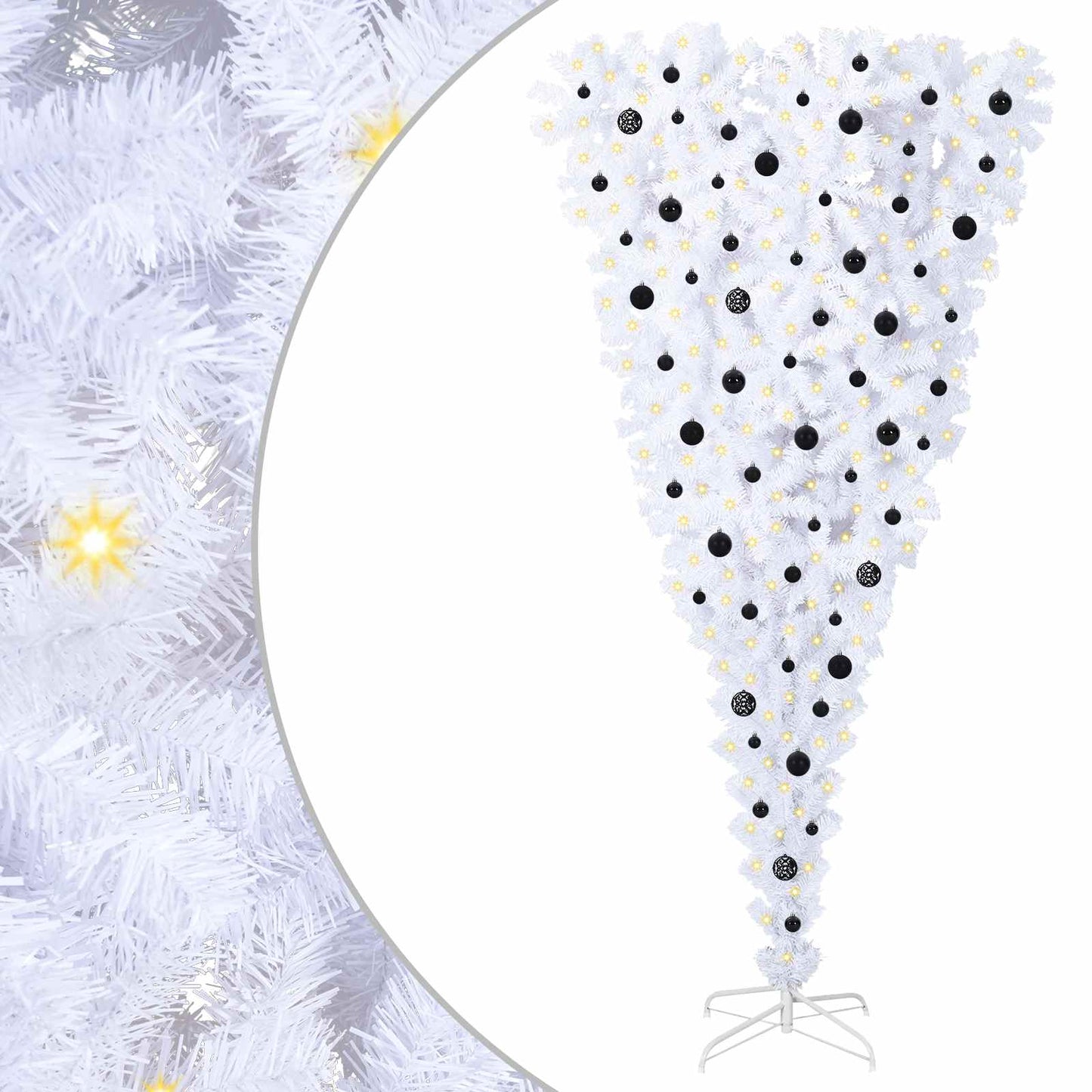 vidaXL Τεχνητό Χριστουγεννιάτικο Δέντρο Λευκό 240 cm PVC και Χάλυβας