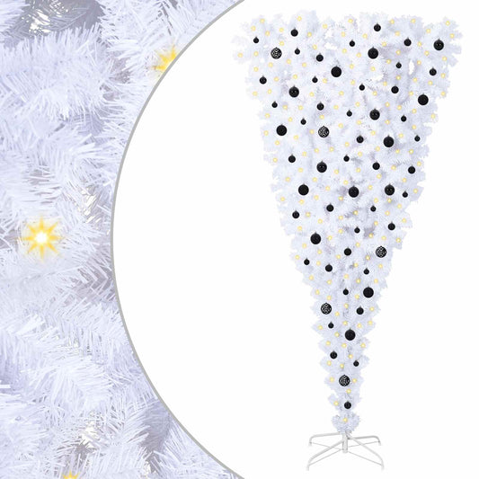 vidaXL Τεχνητό Χριστουγεννιάτικο Δέντρο Λευκό 240 cm PVC και Χάλυβας