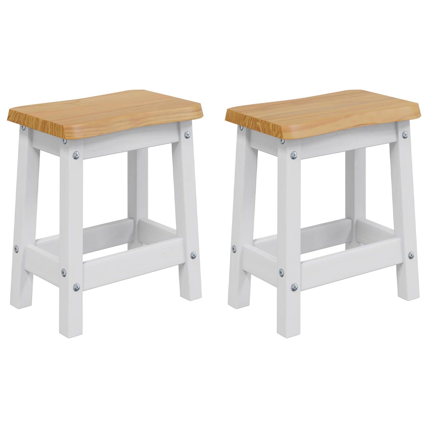 VidaXL Μπαρ σκαμπό EKAI 2 pcs Λευκό 40 x 29 x 45,5 εκ