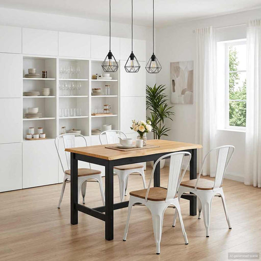 VidaXL Ψηλό Μπαρ Τραπέζι EKAI Μαύρο 112 x 70 x 91 εκ Μασίφ Ξύλο Πεύκου