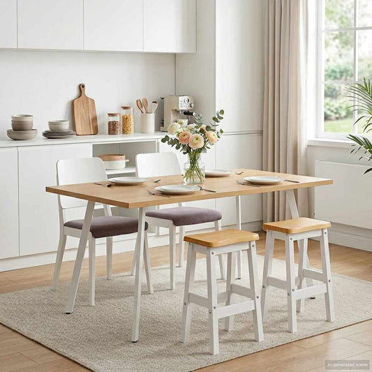 VidaXL Υψηλό Μπαρ Σκαμπό EKAI 2 pcs Λευκό 40 x 29 x 63 εκ.