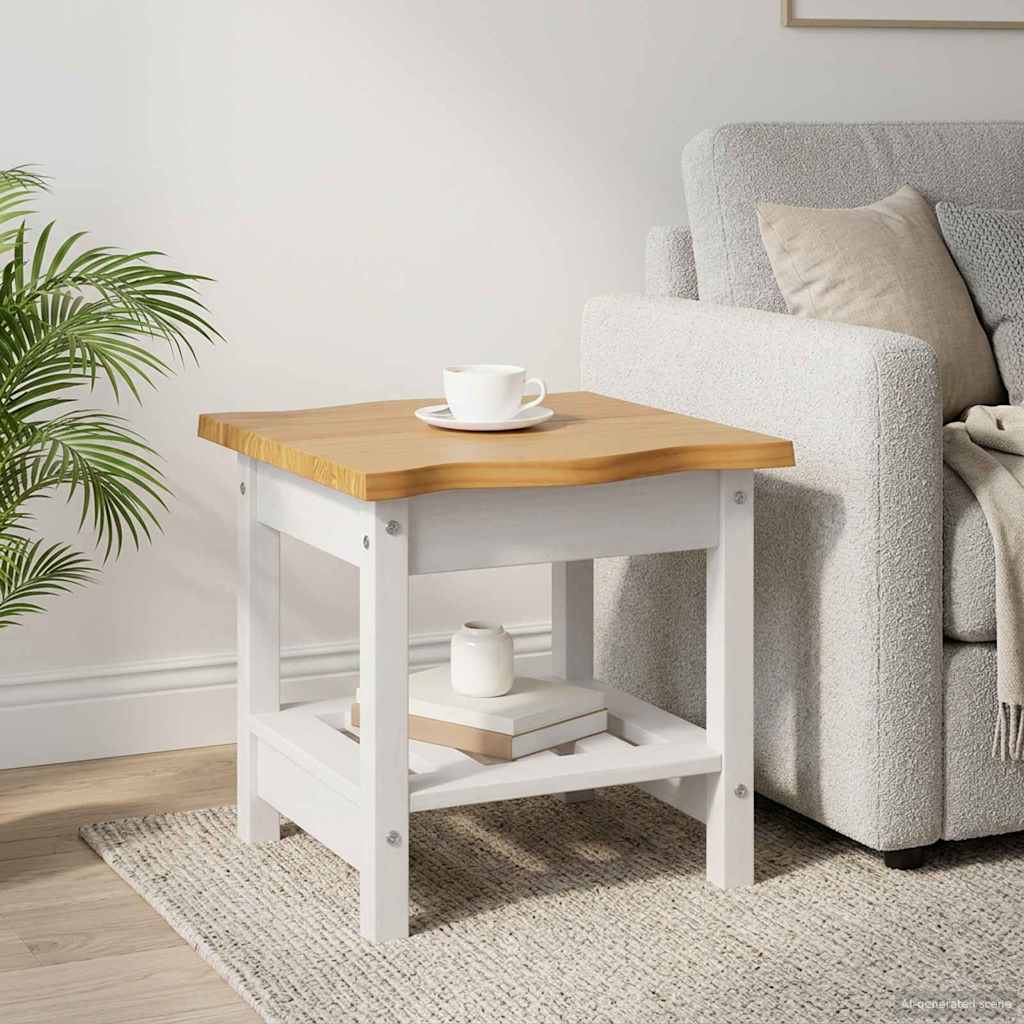 VidaXL Τραπεζάκι Πλευράς με ράφι EKAI Λευκό 50 x 50 x 45,5 εκ.