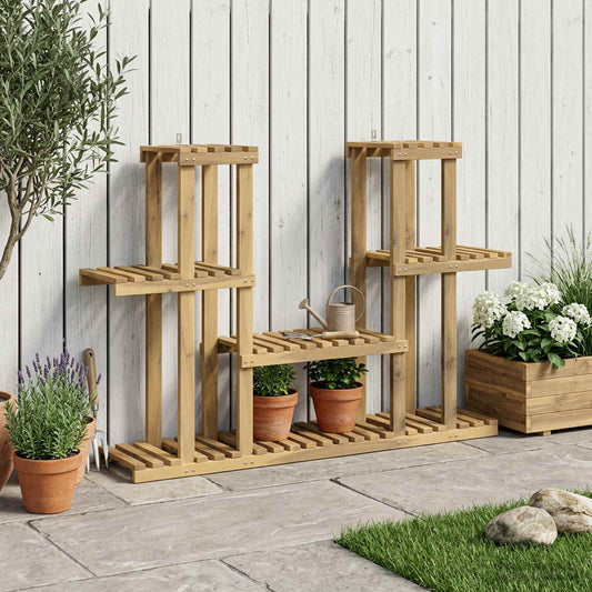 vidaXL Βάση φυτών Λευκό 123 x 25 x 78,5 εκ. Στερεό Ξύλο Ακακίας