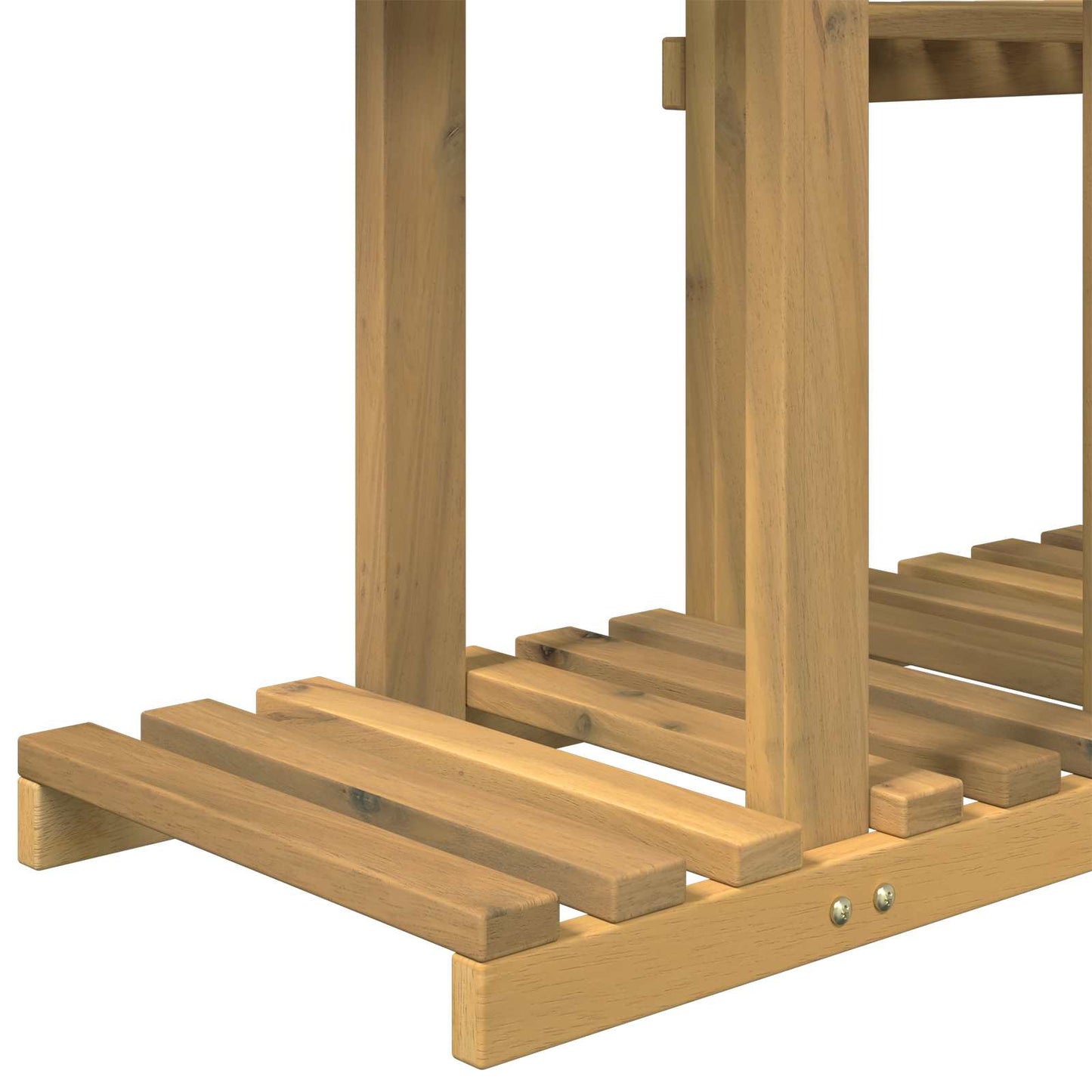 vidaXL Βάση φυτών Λευκό 123 x 25 x 114,5 εκ. Στερεό Ξύλο Ακακίας