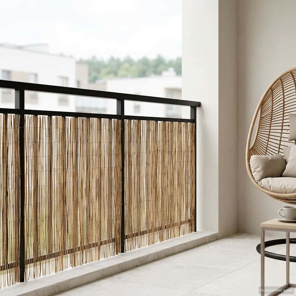 vidaXL Φράχτης Κήπου Καρβουνιασμένο 600 x 100 cm Καλάμι