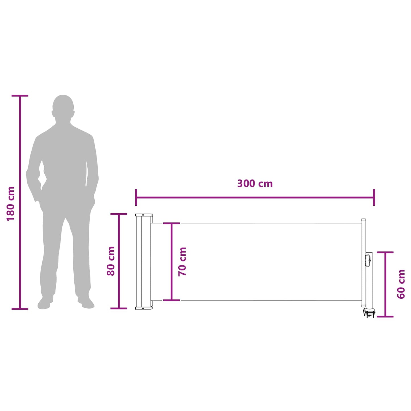 vidaXL Προστασία Πλευράς 80 x 300 cm 100% πολυεστέρας σίδερο χάλυβας