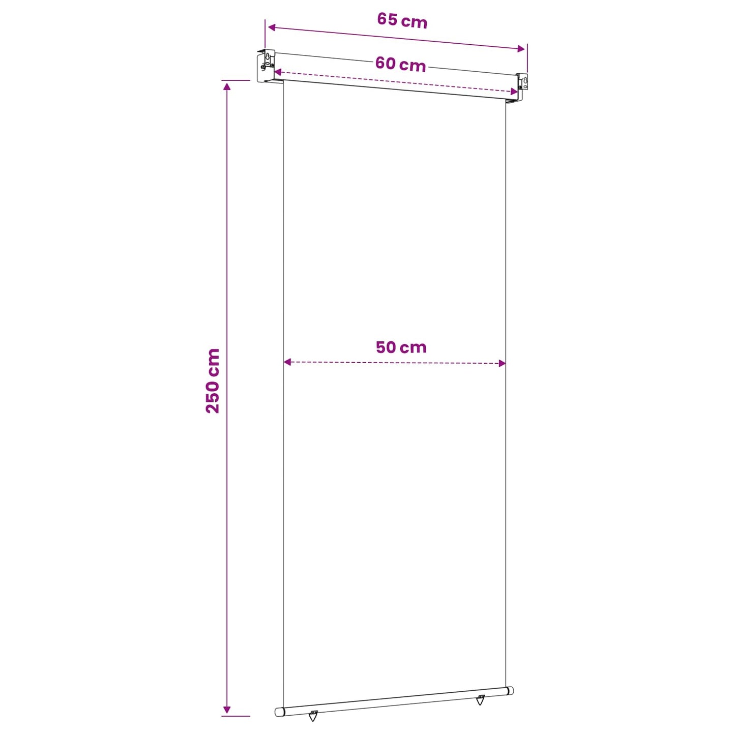 vidaXL Αυλούπα Πλευράς Μπαλκονιού 60 x 250 cm