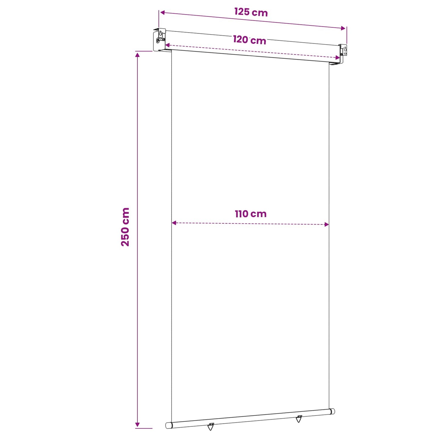 vidaXL Αυλούπα Πλευράς Μπαλκονιού 117 x 250 εκ
