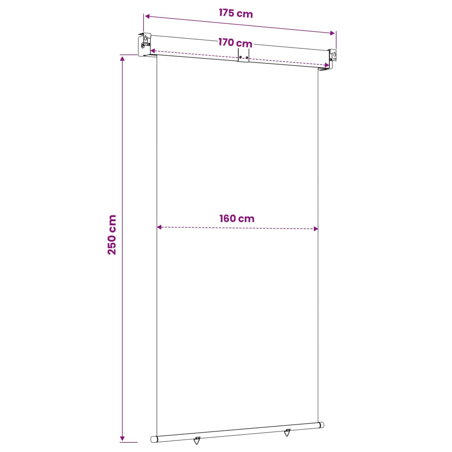 vidaXL Αυλούπα Πλευράς Μπαλκονιού 170 x 250 cm