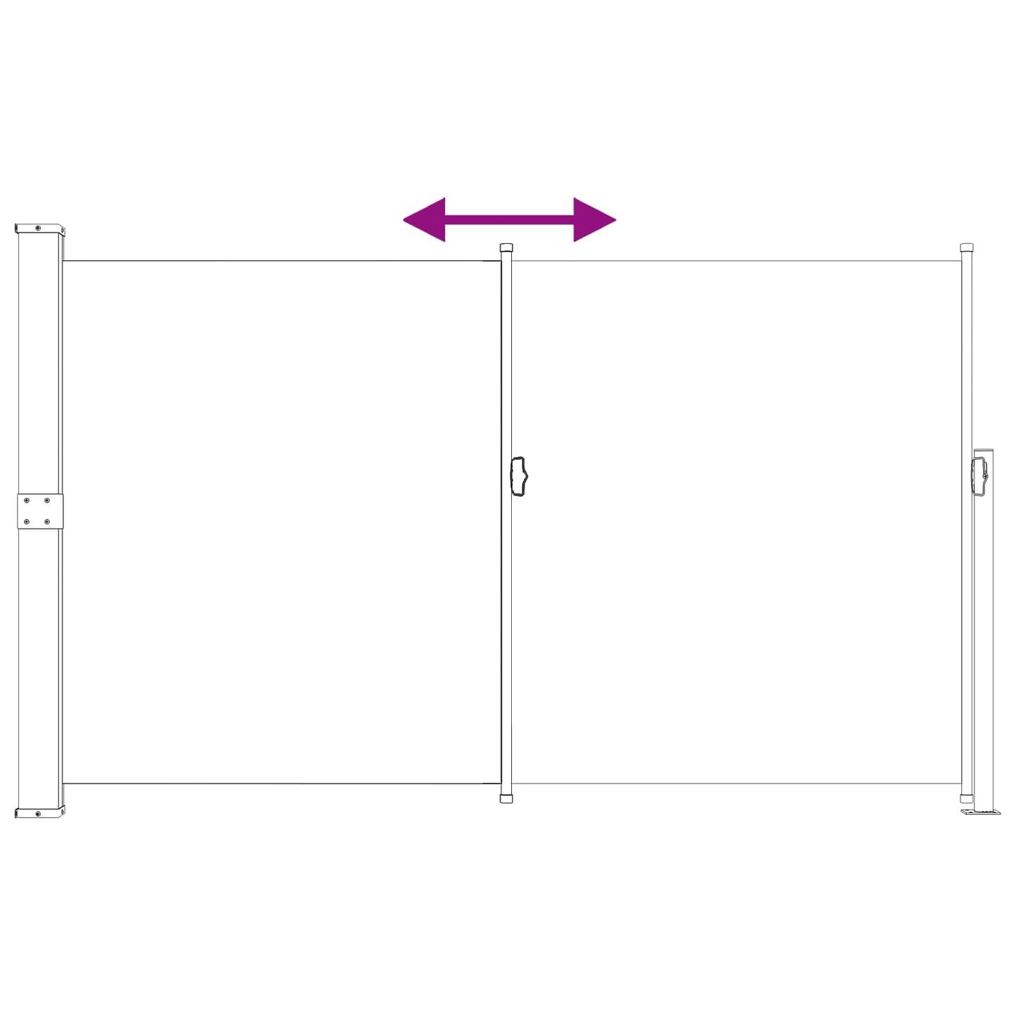 vidaXL Ανακλινόμενος Πλευρικός Απλώστρα 180 x 300 cm Πολυεστέρας