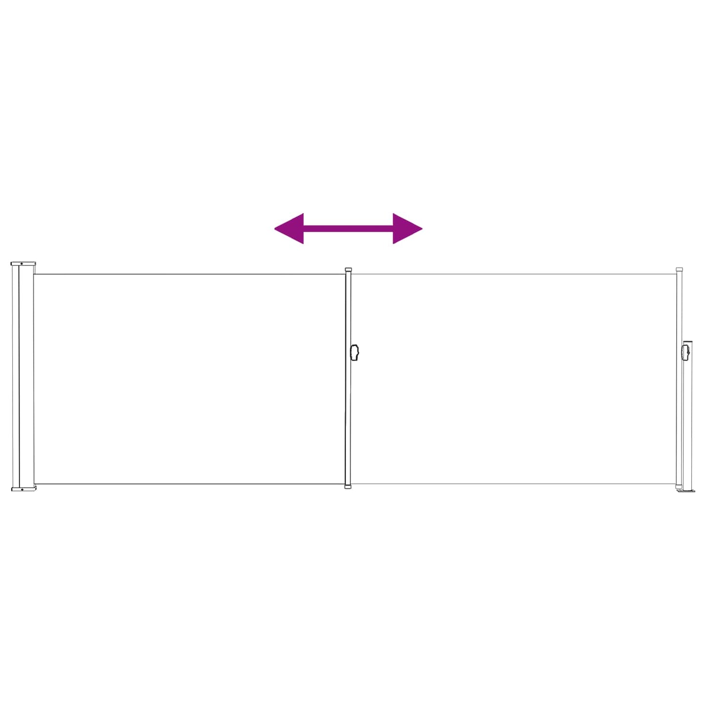 vidaXL Ανακλινόμενος Πλευρικός Απλώστρα 500 x 100 cm Πολυεστέρας