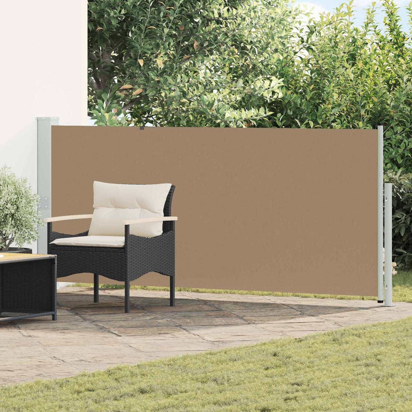 vidaXL Ανακλινόμενος Πλευρικός Απλώστρα 140 x 500 cm Πολυεστέρας