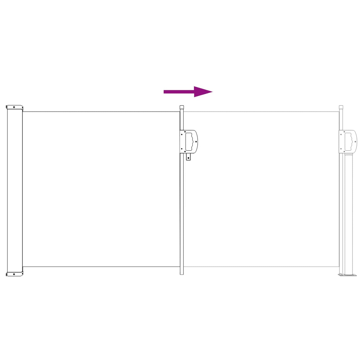 vidaXL Ανακλινόμενος Πλευρικός Απλώστρα 300 x 100 cm Πολυεστέρας