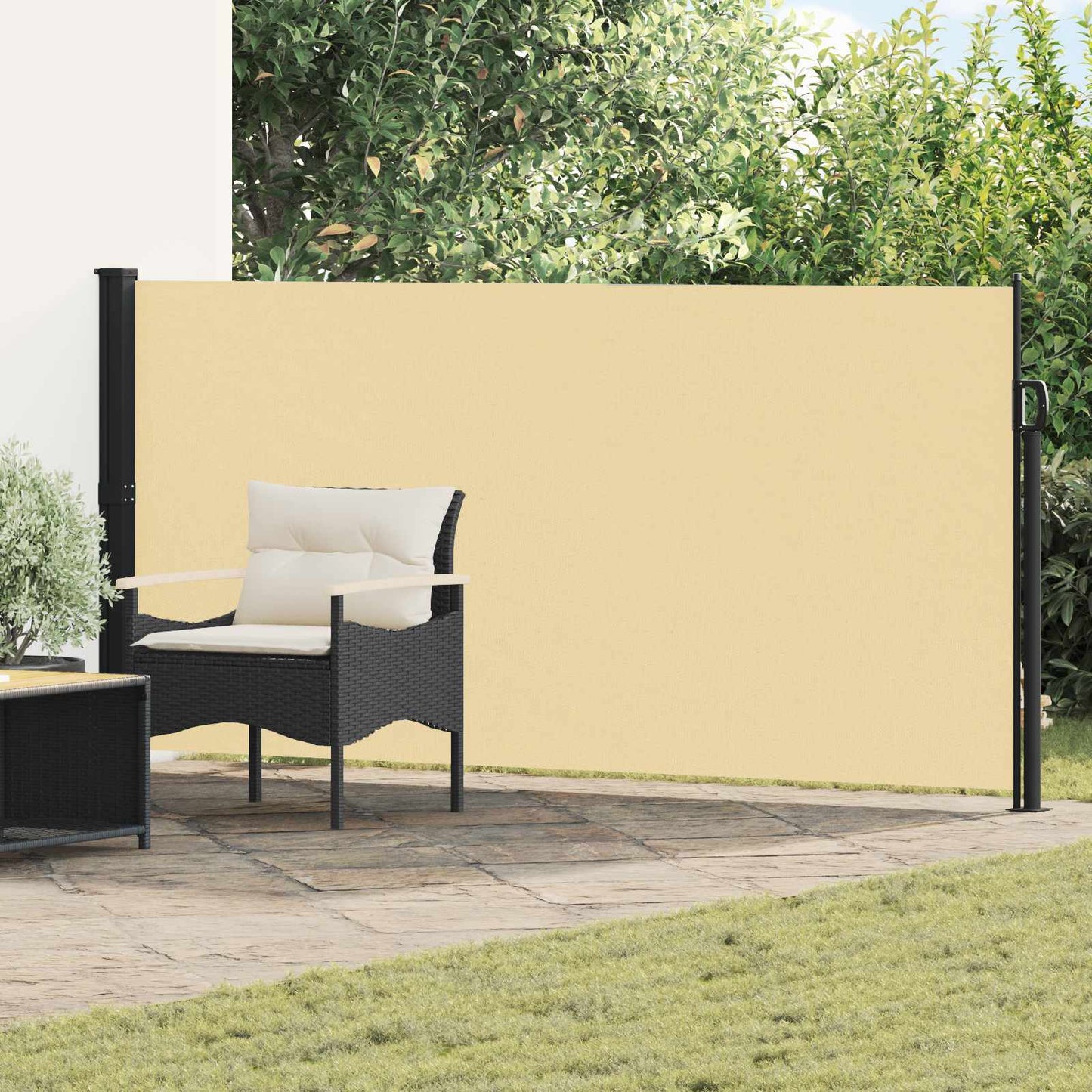 vidaXL Ανακλινόμενος Πλευρικός Απλώστρα 500 x 160 cm Πολυεστέρας