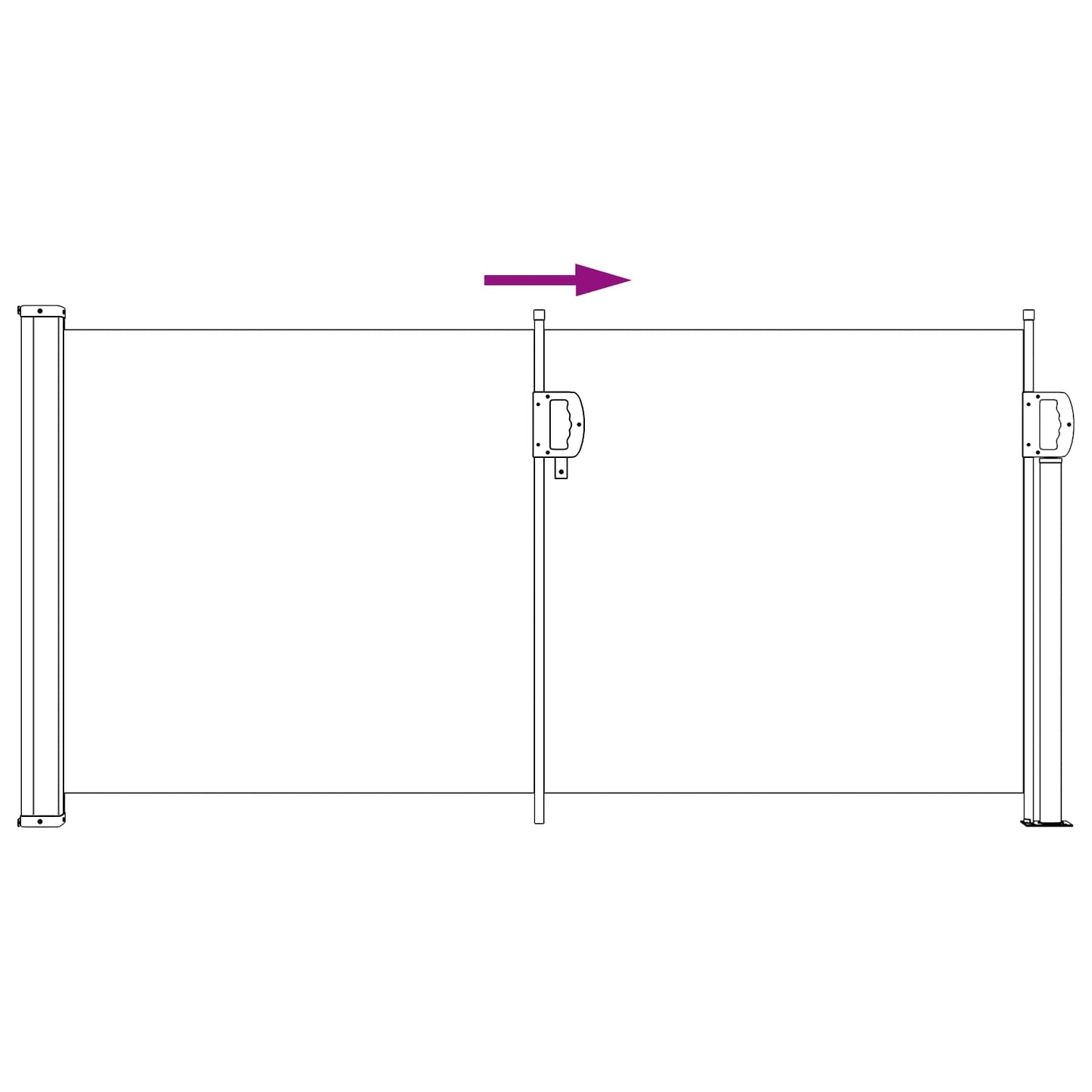 vidaXL Ανακλινόμενος Πλευρικός Απλώστρα 100 x 300 cm