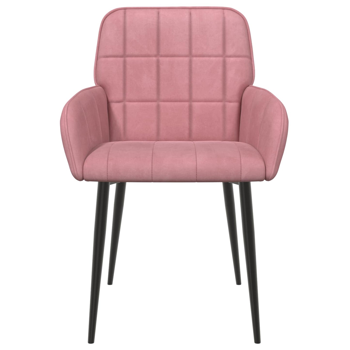 vidaXL Καρέκλες φαγητού 4 pcs Βελούδο Ροζ 57 x 50 x 85 εκ.