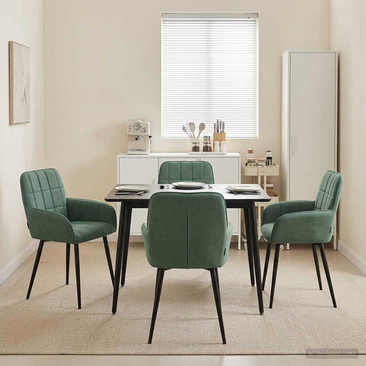 vidaXL Καρέκλες φαγητού 4 pcs Βελούδο Θαλασσί 57 x 50 x 85 εκ.
