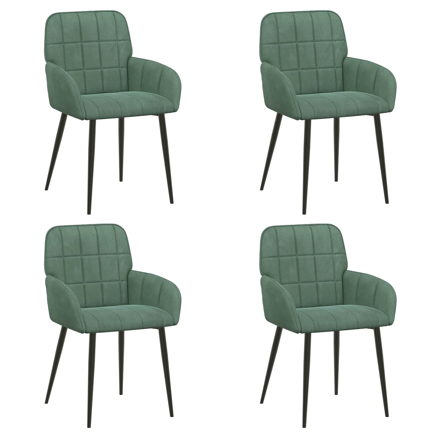 vidaXL Καρέκλες φαγητού 4 pcs Βελούδο Θαλασσί 57 x 50 x 85 εκ.
