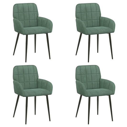 vidaXL Καρέκλες φαγητού 4 pcs Βελούδο Θαλασσί 57 x 50 x 85 εκ.