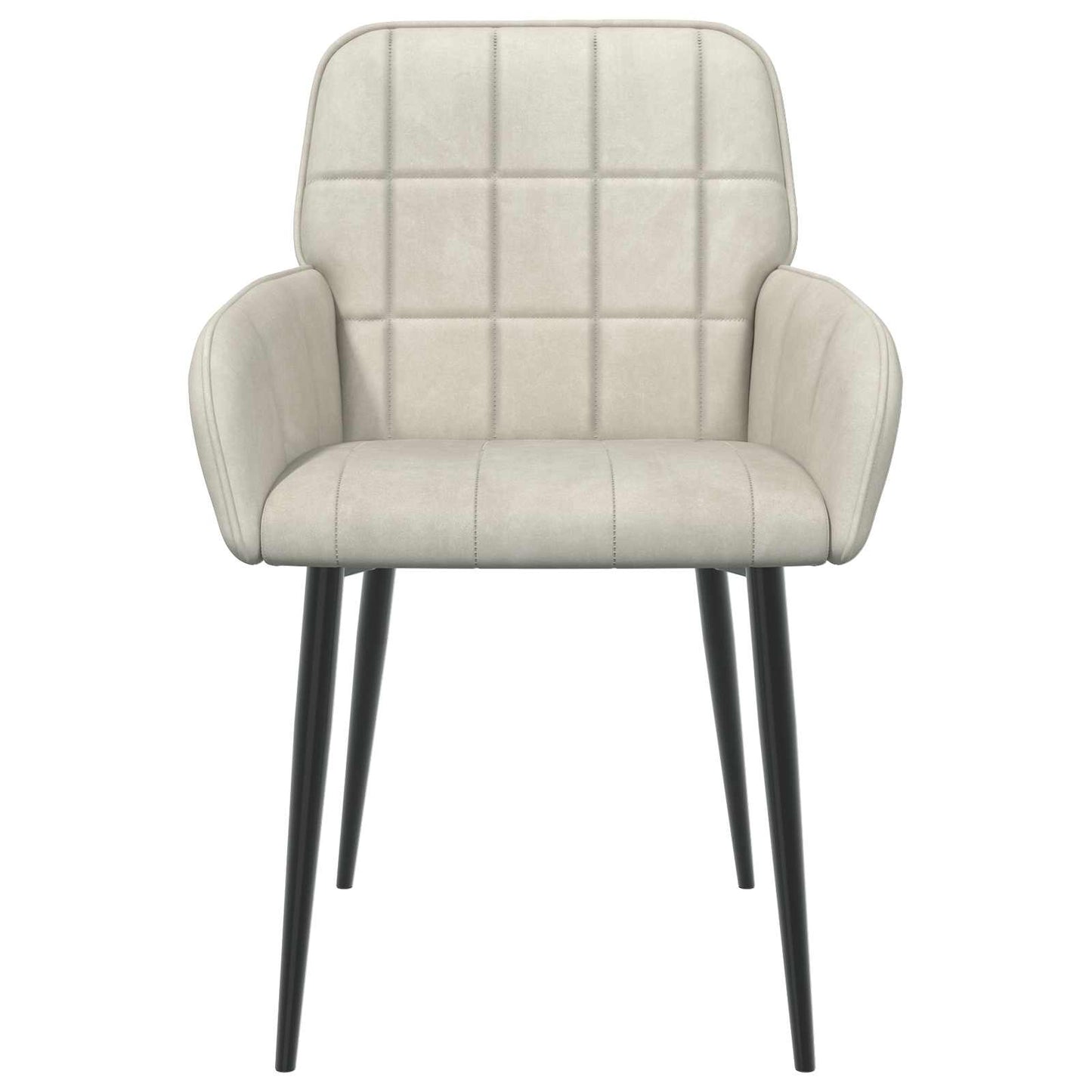 vidaXL Καρέκλες φαγητού 6 pcs Βελούδο Κρεμ 57 x 50 x 85 εκ.