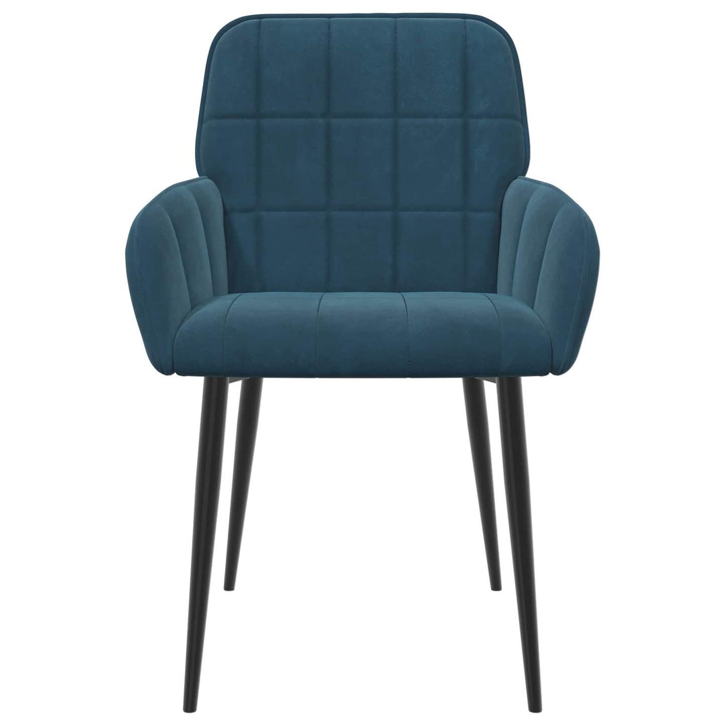 vidaXL Καρέκλες φαγητού 6 pcs Βελούδο Μπλε 57 x 50 x 85 εκ.
