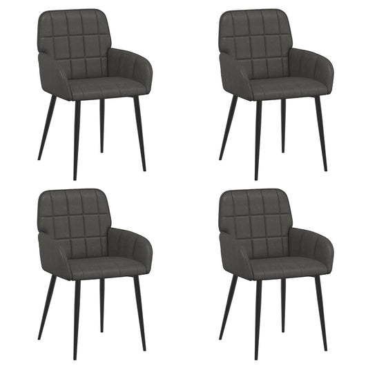 vidaXL Καρέκλες φαγητού 4 pcs Τεχνητό Δέρμα Μαύρο 57 x 50 x 85 εκ.