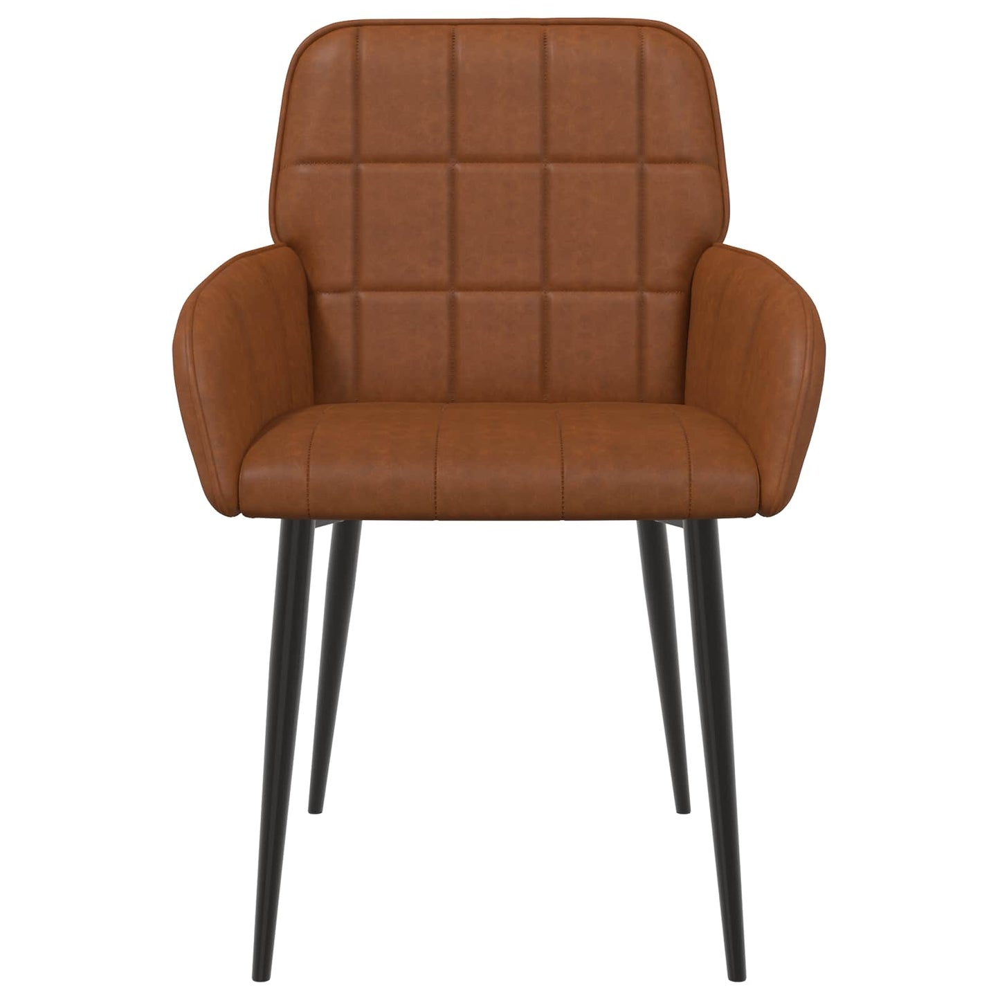 vidaXL Καρέκλες φαγητού 4 pcs Τεχνητό Δέρμα Καφέ 57 x 50 x 85 εκ.